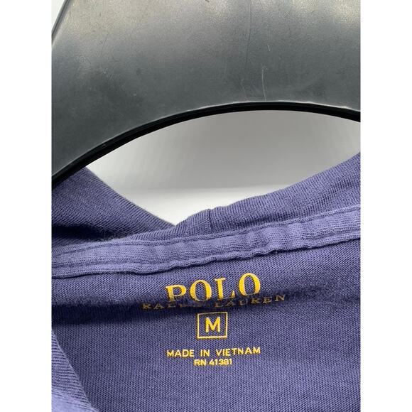 POLO RALPH LAUREN Men's Vintage Navy Blue Hooded Long Sleeve Sweatshirt SZ M - Picture 7 of 11